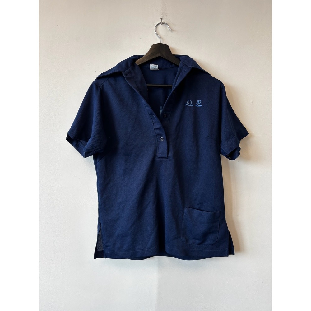 Vintage Hilton Pullover Bowling Shirt Mens Medium Del Brands Poly 70s 80s‎